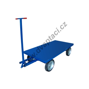 Dopravní plošinový vozík KB, 1000x2000 mm, nosnost 1500 kg, kola 400 mm